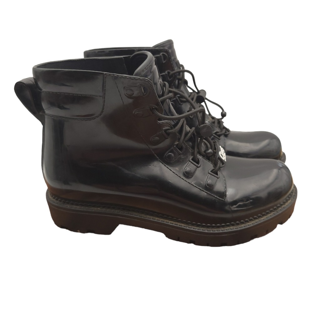 Circus by Sam Edelman Combat Boots Womens Size 7 Black Shiny Lug Sole